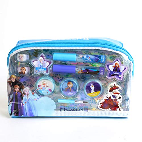 Frozen II Essential Makeup Bag - Set de Maquillaje para Niñas - Maquillaje Frozen - Neceser Maquillaje y Selección de Productos Seguros en un Estuche Muy Moderno