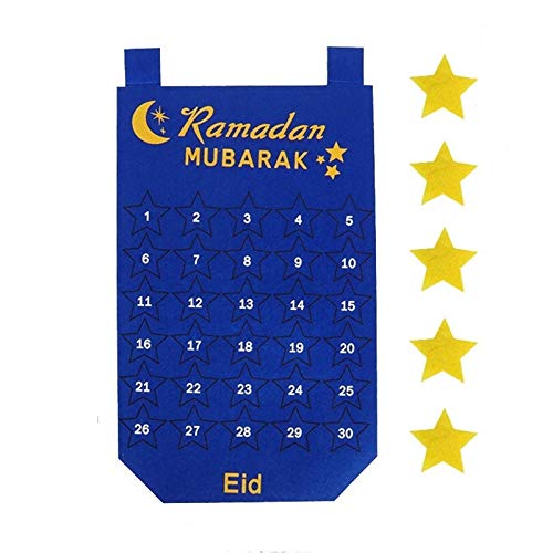 FUNSHINNY 2021 Newest Ramadan Mubarak 30days Adviento Calendario Colgando Cuenta Regresiva Calendario para Regalos para niños Ramadan Calendar (Color : Style 7)