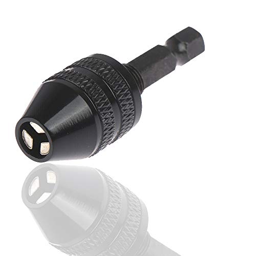 Gasea Portabrocas de 0.5-3 mm de Vástago Hexagonal Adaptador de Convertidor Varilla de 1/4" para Taladro Destornillador Eléctrico - Negro Gasea Portabrocas de 0.5-3 mm de Vástago Hexagonal Adaptador de Convertidor Varilla de 1/4" para Taladro Destornillador Eléctrico - Negro