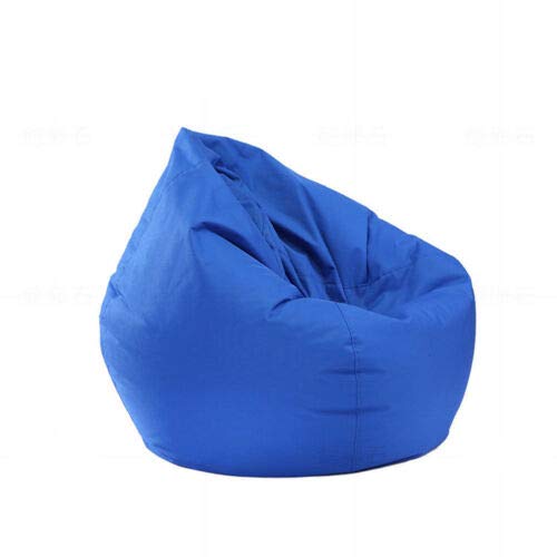 Geagodelia Funda de Puff Pelota Cubierta para Sofá Perezoso sin Relleno Fundas de Color Liso para Sillón de Hogar o Jardín Bean Bag Tumbona Perezosa, Azul