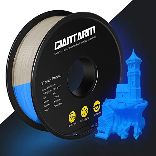 GIANTARM PLA Filamento 1,75 mm azul Luminous PLA impresora 3D, 1 kg Spool