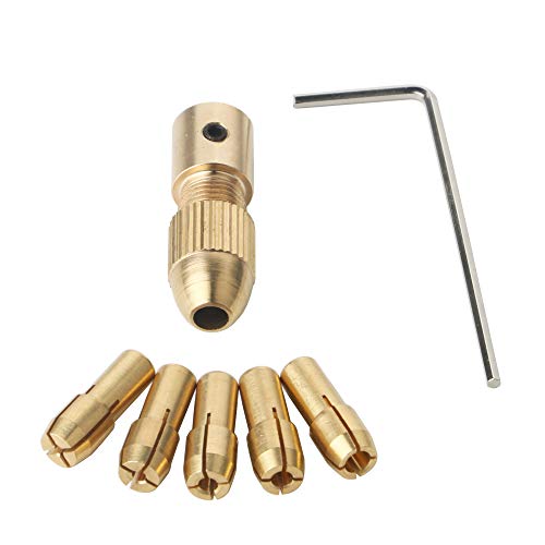 GTIWUNG 0.5-3mm Portabrocas para Taladro, Pinza de Taladro, Broca Collet, Broca Pequeña Eléctrico Collet Portabrocas Fijado con una llave Allen 3.17mm–Juego de 0,5 mm/1 mm/1,5 mm/2,5 mm/3,0mm