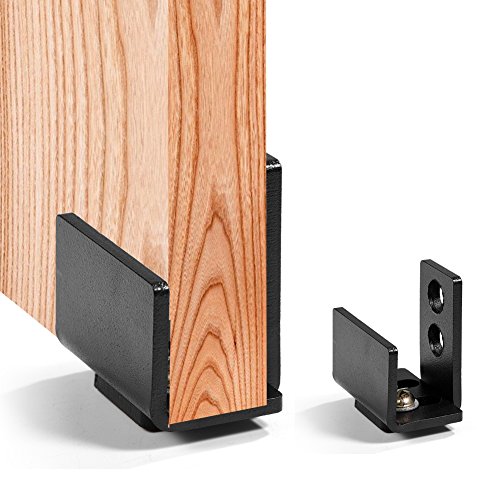 Guía del piso, guía inferior de la puerta de granero deslizante de acero al carbono negro Herrajes de pared con tornillos Guía del piso, guía inferior de la puerta de granero deslizante de acero al carbono negro Herrajes de pared con tornillos