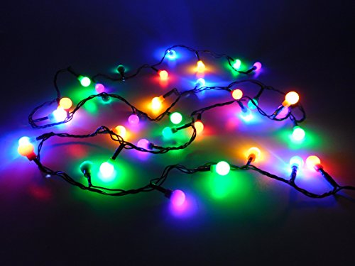 Guirnalda led con 35 luces de Navidad de color, de Christmas Concepts®, con cable verde de 3 m, para decoración de interiores y árbol de Navidad