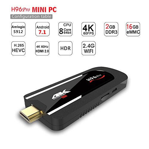 H96 Pro Handheld Stick de TV Mini TV Box Amlogic S912 4 K HD 2 GB/16GB Android OS 7.1
