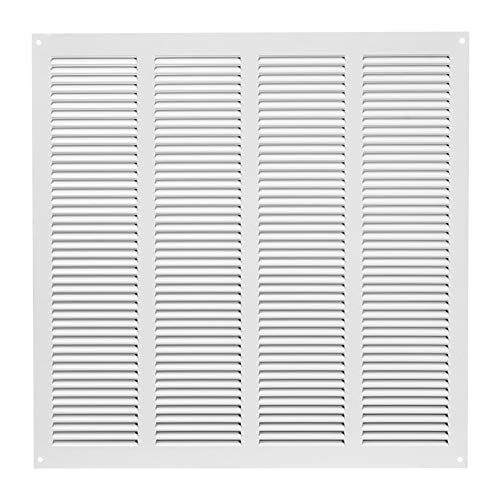Haeusler-Shop - Rejilla de ventilación de metal (400 x 400 mm), color blanco