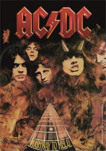 Heart Rock, Bandera Original AC/DC Highway to Hell, Tela, Multicolor, 110 x 75 x 0.1 cm Heart Rock, Bandera Original AC/DC Highway to Hell, Tela, Multicolor, 110 x 75 x 0.1 cm