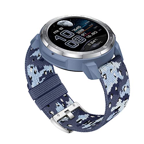 Huawei Honor Watch Gs Pro Smartwatch Hombres GPS 100+ Modos Deportivos Llamadas Bluetooth, 14 Normas militares, Fitness Tracker con batería de 25 días, Pulsómetro, Spo2 Monitor (Camo Blue)
