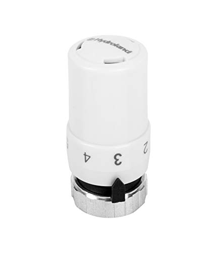 Hydroland Comfort Plus Termostato de cabeza termostática para radiador Válvula termostática para radiador Sistema de calefacción Válvula de control de temperatura Blanco M30 x 1,5 mm (6-28 ° C)