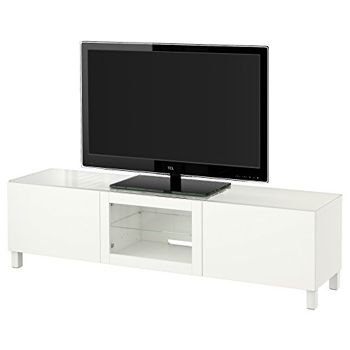 IKEA BESTA - Mueble TV con puertas de vidrio transparente Lappviken blanco