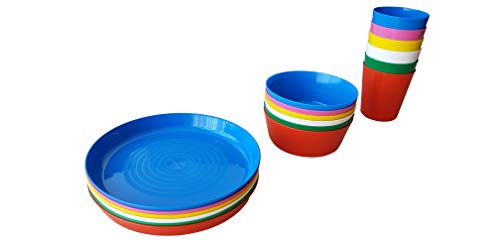 IKEA: Juego de cuencos, vasos y platos de colores para niños, 6 unidades cada uno. Nuevo diseño mejorado.