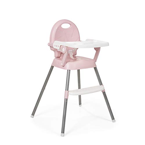 Innovaciones MS 2081 - Trona para bebe convertible en alzador y en silla- 3 en 1- trona plegable spoon ms, Rosa