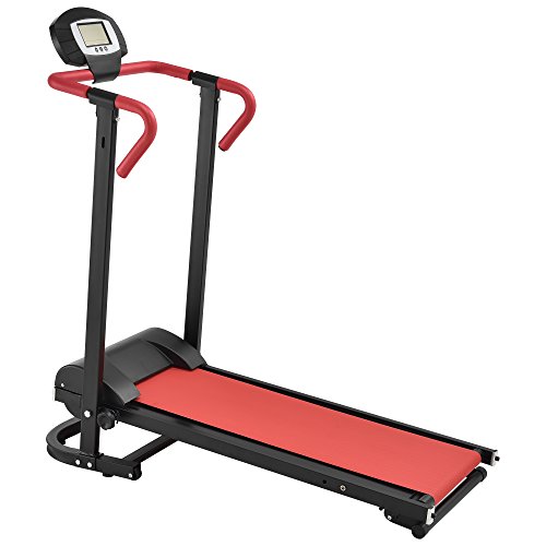 [in.tec] Cinta de Correr [roja] mecánica (NO automático) con Pantalla LCD Plegable Entrenamiento en casa Fitness