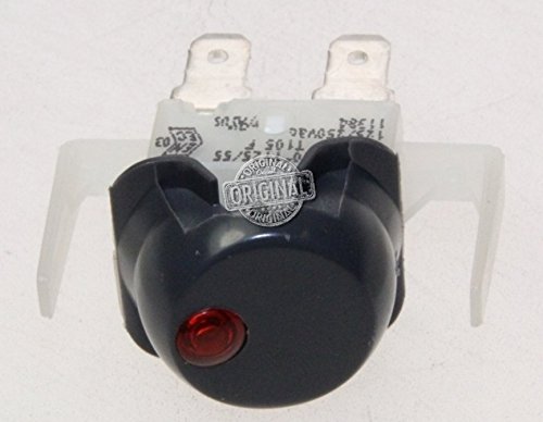 Interruptor botón redondo gris. Indicador luminoso original Polti para Vaporella (ver la  lista de modelos)