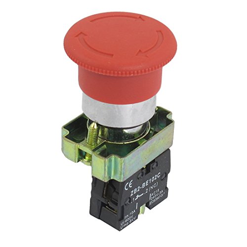 Interruptor de parada de emergencia - SODIAL(R)22mm NC Roja seta Interruptor de pulsador de parada de emergencia 600V 10A