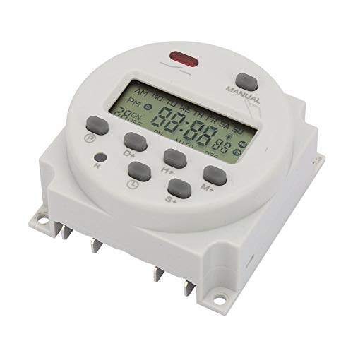 Interruptor de temporizador digital con visualización 1S ~ 168h 5VA, pequeño interruptor de temporizador, programable 7 días, para control electrónico (220 V CA)