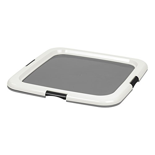 Iris Ohyama, bandeja de entrenamiento para perro, educación para la limpieza - Pet Pad Holder - plástico, gris, tamaño mediano, 55,8 x 58,4 x 2,54 cm Iris Ohyama, bandeja de entrenamiento para perro, educación para la limpieza - Pet Pad Holder - plástico, gris, tamaño mediano, 55,8 x 58,4 x 2,54 cm