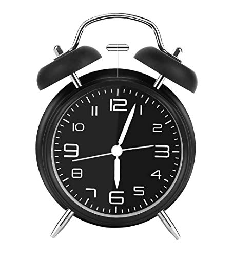 iwobi Reloj Despertador de Doble, Despertador Retro de Metal Reloj Despertador analógico con Doble Campana 4 Pulgadas Dial Grande con luz Nocturna