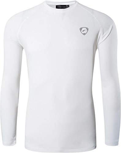 jeansian Hombre Deporte Proteccion Solar UPF 50+ UV Camiseta Men Sport T-Shirt LA245 White XL