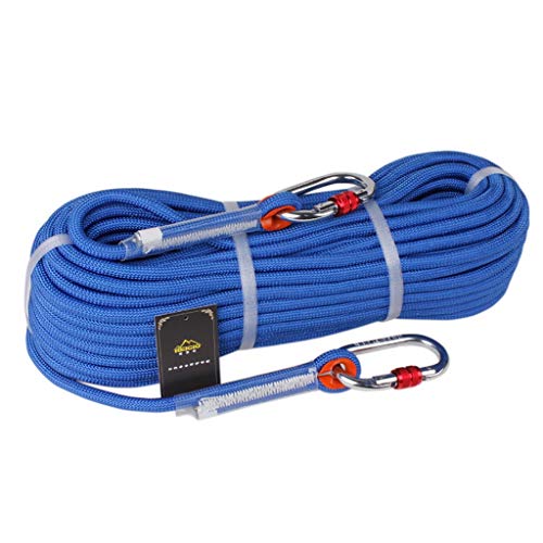 JF-XFTS Al Aire Libre Cuerda De Escalada/Cuerda De Descenso De Velocidad/Cuerda Estática/Cuerda De Rescate De Emergencia, De Alta Resistencia Cuerda De Nylon - 9 Mm De Diámetro, Azul (Size : 90m)