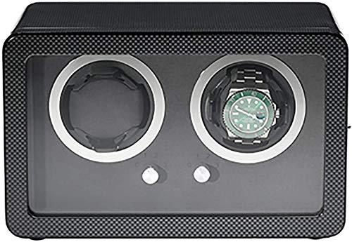 JJDSN Agitador de Reloj de Fibra de Carbono Negro con Marco de Puerta Reloj mecánico Dispositivo de bobinado automático Motor silencioso Dispositivo de Reloj Giratorio Caja de Almacenamiento de re