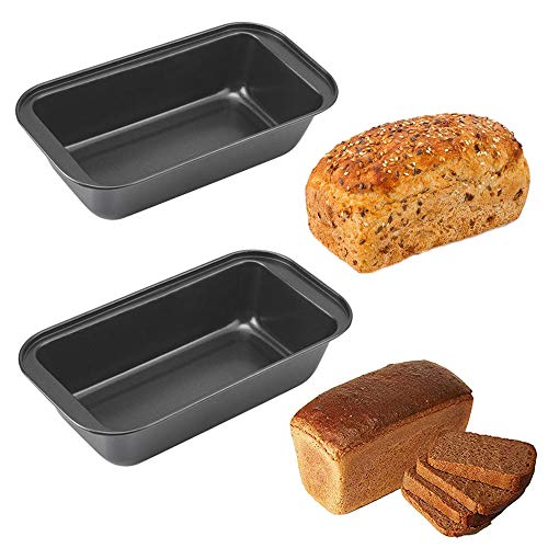JWShang - Paquete con 2 moldes rectangulares para pan, en acero al carbono, 2 unidades