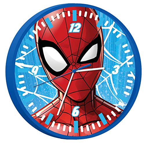 Kids Licensing | Reloj Pared Niños | Reloj Spiderman | Diseño Personajes Marvel | Reloj Infantil Resistente | Reloj de Pared Infatil| Sistema de Colgado Integrado | Reloj de Aprendizaje
