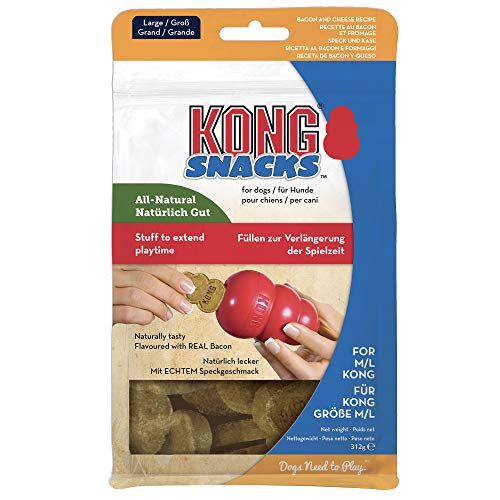 KONG - Snacks - Golosinas para Perros (Ideal para los Juguetes de Caucho Galletas de beicon y Queso - para Perros de Raza Grande KONG - Snacks - Golosinas para Perros (Ideal para los Juguetes de Caucho Galletas de beicon y Queso - para Perros de Raza Grande