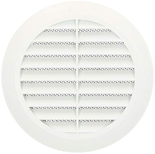 KOTARBAU® Rejilla de ventilación, 100 mm, redonda, 4 colores, protección contra insectos, rejilla de ventilación, rejilla de ventilación, conexión de tubo, rejilla de salida de aire (blanco)