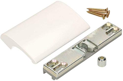 KOTARBAU Tirador para puerta de balcón de aluminio blanco, tirador de puerta de balcón, seguro para fumar, cierre universal, 5907465928687, blanco RAL 9016