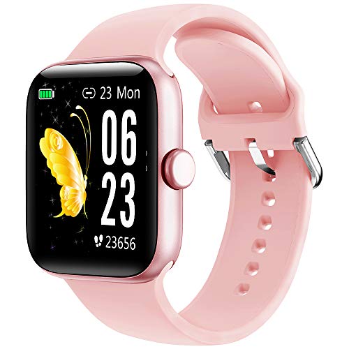 KUNGIX Reloj Inteligente, Smartwatch Impermeable IP68 con Monitoreo de Presión Arterial para Hombre Mujer, Pulsera de Actividad Inteligente con Reloj de Fitness con Podómetro para iOS y Android