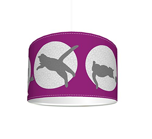 Lámpara Infantil pantalla "Gatos lilas" KL54 | para la habitación de los niños | como lámpara de pie o lámpara colgante plafón | STIKKIPIX