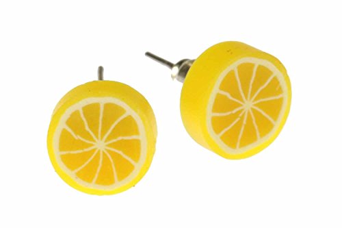 Limón pendientes pendientes Miniblings fruta de limón fruta redonda amarilla