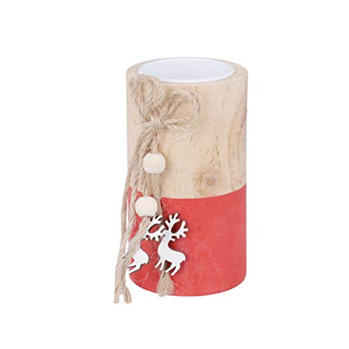 LIOOBO - Mini portavelas de Navidad de madera rústica, cuerda de lazo, estrella, soporte para velas, soporte para velas, lámpara de pie, escritorio elegante, adorno para Navidad, boda, 60 g