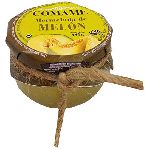 Lote de 24 Mermeladas MELÓN 140 Gr. - Mermeladas Originales para Detalles de Bodas, Recuerdos y regalos de Comuniones y Bautizos