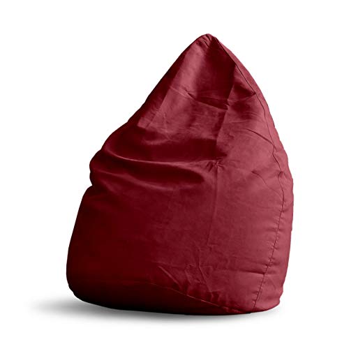 Lumaland Beanbag PUF otomano Puff Lujo XL Plus Comfortline 220 lt Relleno Costura Reforzada Rojo