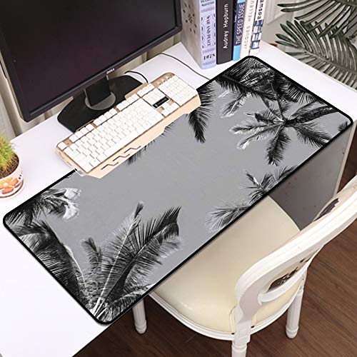 Luoquan Alfombrilla Raton Grande Gaming Mouse Pad,Espacio Azul Palmera Planta Alta Vista Verde Soleado Cielo despejado Parques Di,Impermeable Alfombrilla Gruesa de Goma Antideslizante para ratón