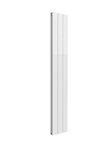 LUXURY Radiador de radiador de aluminio tradicional doble panel de diseño vertical con calefacción central para baño, cocina y habitaciones (1800 x 280 cm), color blanco