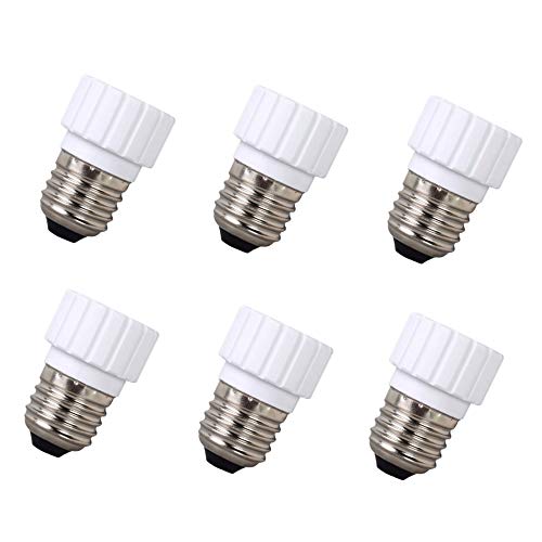 Luxvista Adaptador Convertidor E27 a GU10, 6X Casquillos de Portalamparas, Convertidor de Zócalo de Base de Bombilla, Soporte de Lámparas E27 LED/Halógenas