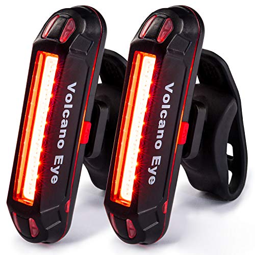 Luz Trasera para Bicicleta Potente (2 Paquetes) Luz de Seguridad LED Recargable USB Piloto Luz Trasera Impermeable para Ciclismo Súper Brillante Rojo Verde Azul 7 Modos Adecuada para Bici de Carretera