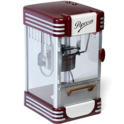 Máquina para Palomitas - con Olla Extraíble de Acero de Capacidad 50g y Cuchara Dosificadora, 330-360W, 200g/10min, 60L/h - Pop Corn Retro, Palomitero Vintage Máquina para Palomitas - con Olla Extraíble de Acero de Capacidad 50g y Cuchara Dosificadora, 330-360W, 200g/10min, 60L/h - Pop Corn Retro, Palomitero Vintage