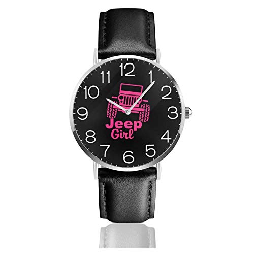 Men's Fashion Minimalist Wrist Watch Quartz Wrist Watch Jeep Girl Leather Strap Watch
