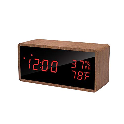 meross LED Digital Alarma Despertador, Mostrar Hora, Temperatura y Humedad, 3 Alarmas, 3 Niveles de Brillo. Adecuado para Familias, Dormitorios, Guarderías y Oficinas MC103