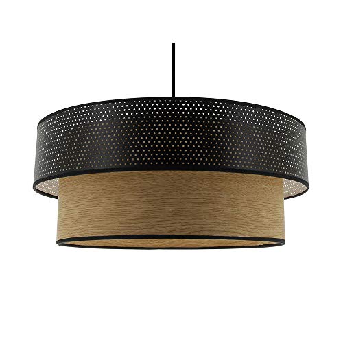 Metropolight ISU3771020 - Lámpara de techo doble cilindro, PVC, 60 W, color marrón y negro