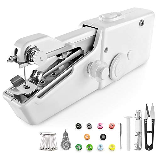 Mini máquina de coser, Mini Máquina de Coser Portátil De Mano Herramientas Portátiles Pantalones De Puño Tejido y práctica para tela, cortinas, ropa, DIY hogar y uso de viaje Mini máquina de coser, Mini Máquina de Coser Portátil De Mano Herramientas Portátiles Pantalones De Puño Tejido y práctica para tela, cortinas, ropa, DIY hogar y uso de viaje