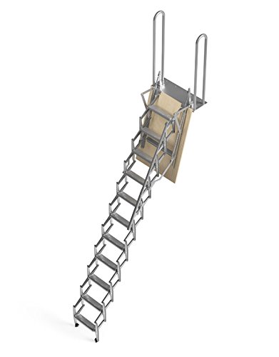 Mister Step UP Escalera escamoteable tipo tijera para altillos y loft: puerta de madera multicapa 70x100 cm. (H 250 cm.)