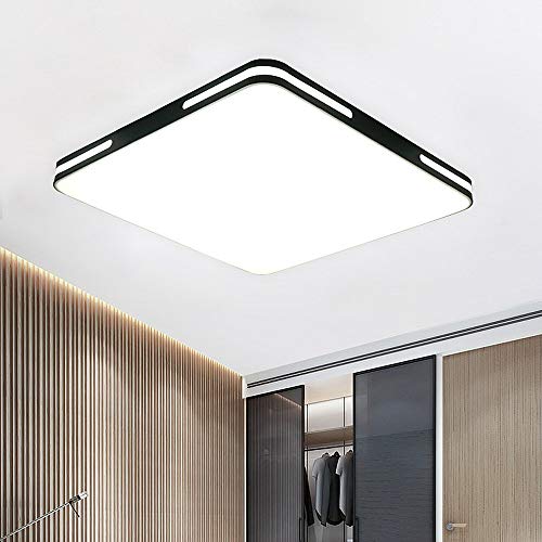 Moderna LED Luz de Techo 18W,Plafón Lámpara Techo Blanco Frío Ultra-Delgado,LED Lámpara de Techo,para Baño Dormitorio Cocina Sala de estar Comedor Balcón Pasillo(Negro)