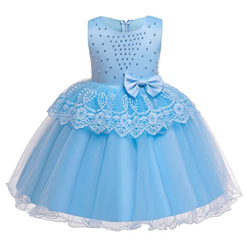 Moneycom - Vestido de princesa para bebé, diseño de retales de tul azul claro 5-6 Años
