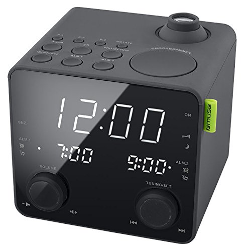 Muse M-189 P - Reloj digital (pantalla LED, frecuencia de 50/60 Hz, entrada AC de 100 - 240 V) color negro
