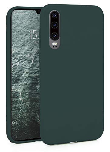 MyGadget Funda Slim para Huawei P30 en Silicona TPU - Resistente Carcasa Cubierta - Antichoque Flexible & Protectora - Friendly Pocket Case - Verde Oscuro